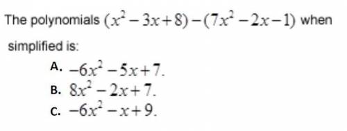 Subtract the following polynomials in this equation.