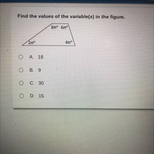 Find the values of the variable In The figure