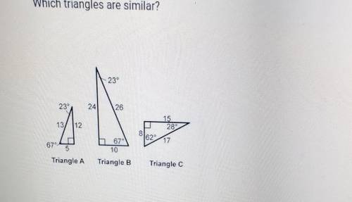 Which 2 triangles are similar ​