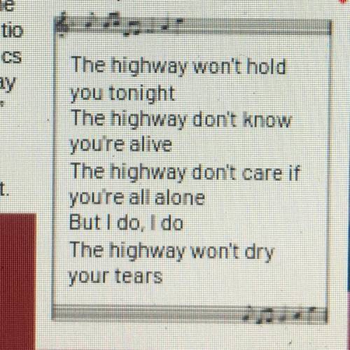 HELP! What’s the exact personification in these song lyrics, no it’s not all of them.)