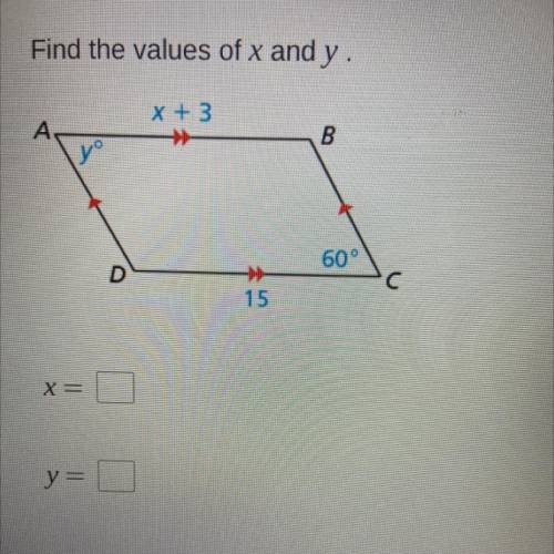 I need the answer for this please help me find X and Y
