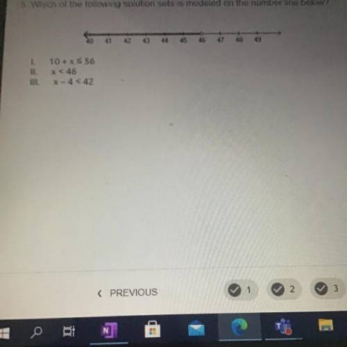 Which of the following students solution sets is modeled on the number line