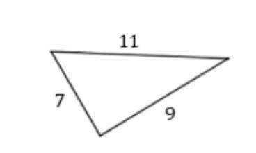 Using the Converse of the Pythagorean Theorem, determine if the triangle below is a right triangle.