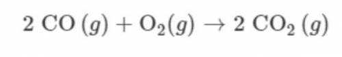 A 112g sample of CO(g) is combined with a 32g sample of O2(g) and the reaction represented proceeds