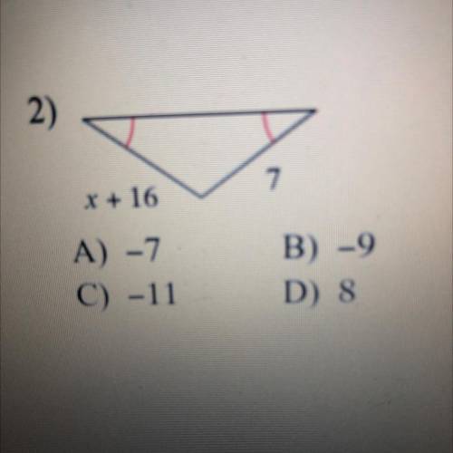 Find the value of x 
Please help