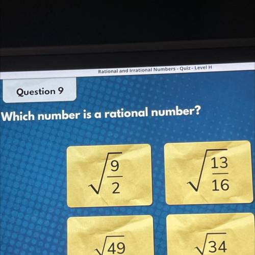 Which number is a rational number?
9
13
맥
V2
16
49
134