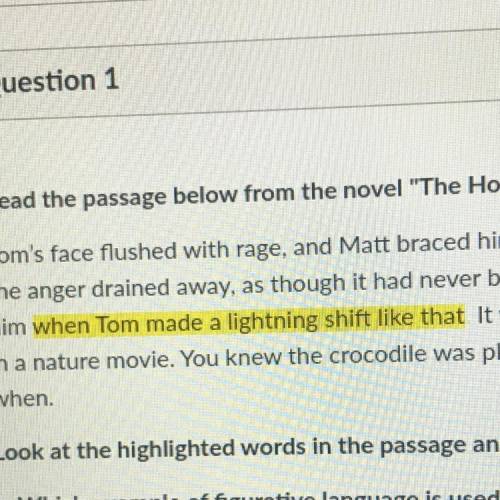 Matt shivered. it bothered

him when Tom made a lightning shift like that. what kind of figurative