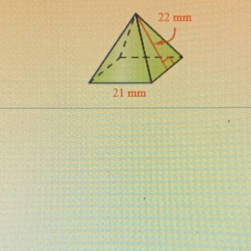 What is the volume of the square pyramid? Round to the nearest tenth as needed

*If you a answer m
