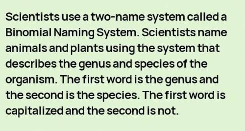 A scientific name of a organism indicates its