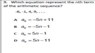 Which equation represent the nth term of the arithmetic sequence?