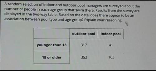 a random selection of indoors and outdoors pool managers are surveyed about the number of people in