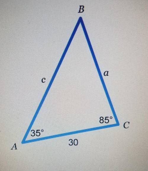 Use the triangle shown on the right to answer the question Which equation can you use to solve for
