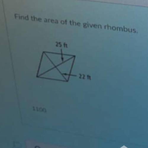 Please help!! find the area of the given rhombus