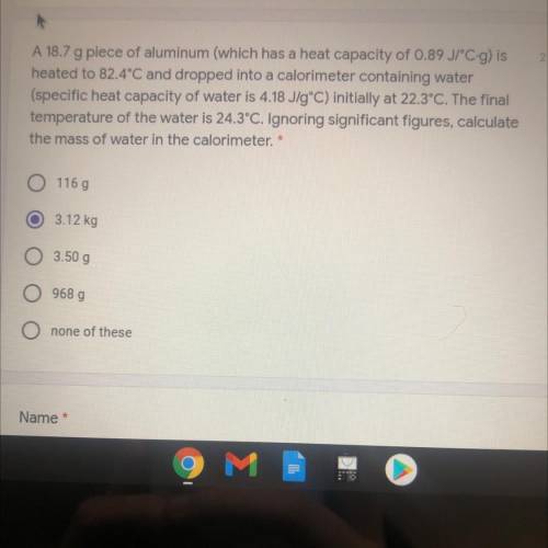 ASAP PLS

A 18.7 g piece of aluminum (which has a heat capacity of 0.89 JPC-g) is
heated to 82.4°C