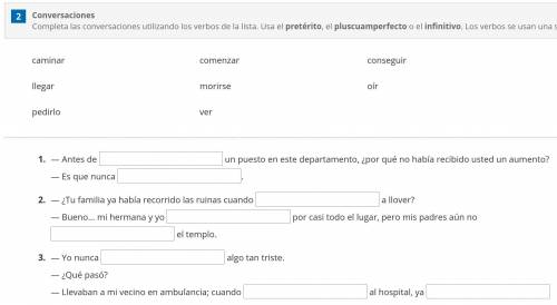 Spanish help As soon as possible!