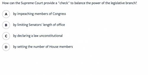 How can the Supreme Court provide a check to balance the power of the legislative branch?