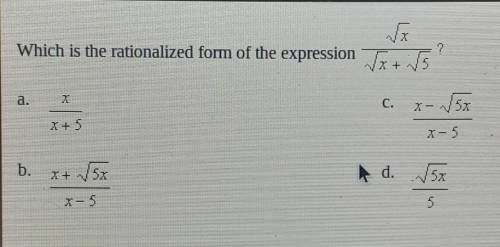 Which is the rationalized form of the expression?​