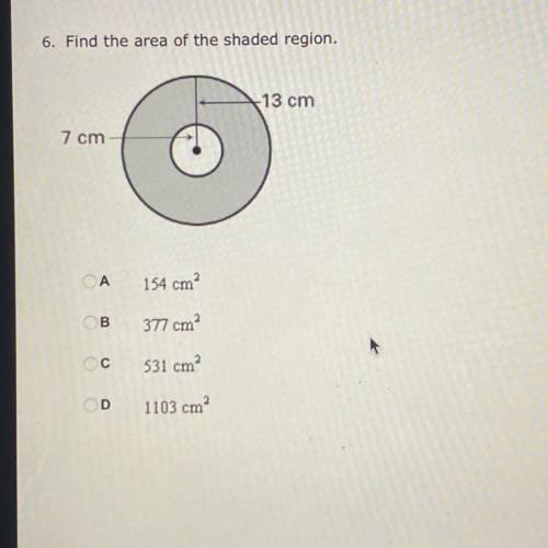 Find the area of the shaped region