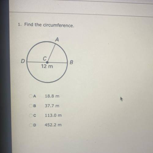 Fine the circumference... need answer quick