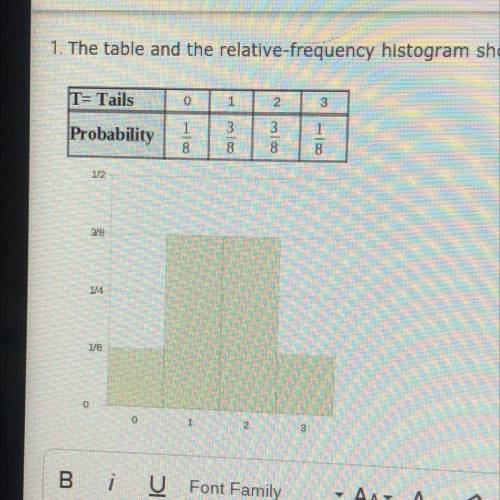 1. The table and the relative-frequency histogram show the distribution of the number of talls when