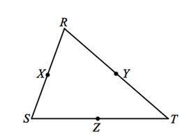 What 2 conditions must be met for Segment XY to be the Midsegment of Triangle SRT?
