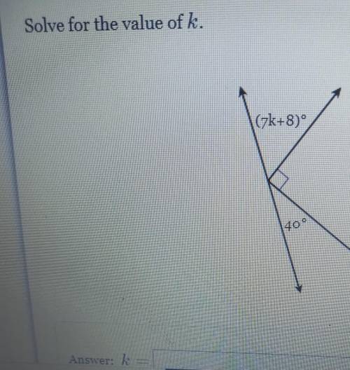Solve for the value of k. how? how can I solve it​