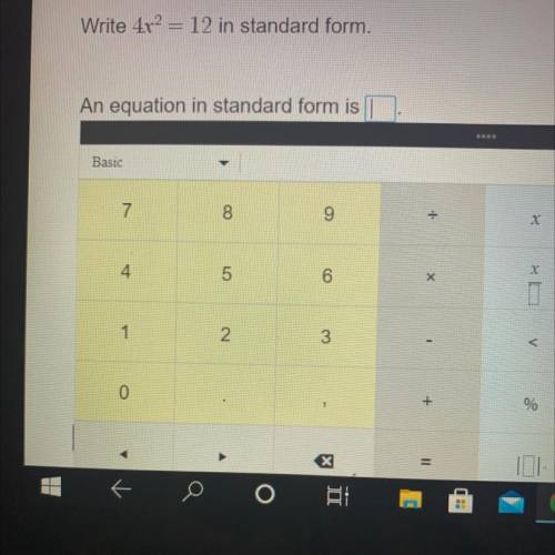 Write 4x2 = 12 in standard form.