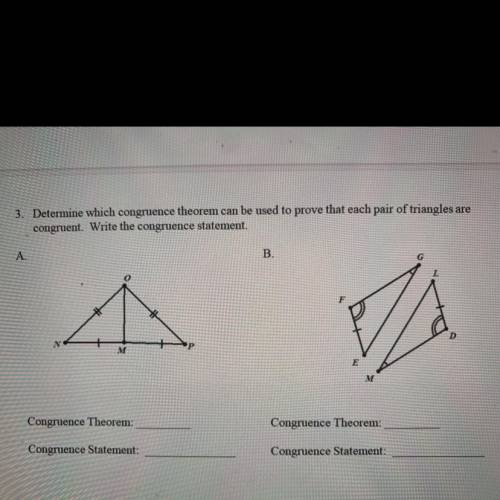 Does anyone know these congruence theorem and statement PLEASEEE NEED THE ANSWER!!!