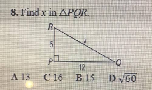 Find the x in PQR, please