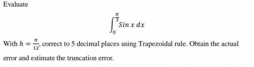 Find the actual error and estimate the truncation error.​