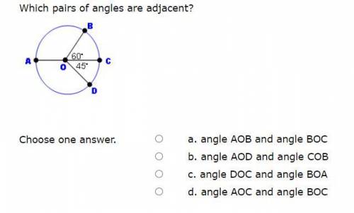 50 pts Please help asap adjacent angle w circles
