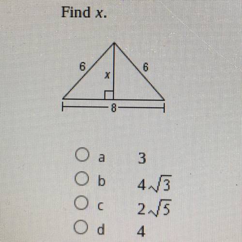 Find x.
options are in the image