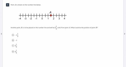 Point A is shown on the the number line below.(The picture I attached)

Another point, B , is to b