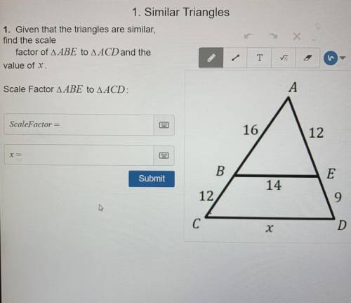 Given that the triangles are similar find the scale factor of ABC to ACD and the value of X￼.

SCA