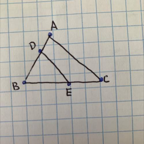 NO LINKS THEY DO NOT WORK

Triangle ABC is cut by DE which is parallel
to AC. What do you know abo
