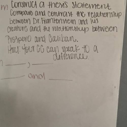 Help please come up with a thesis statement