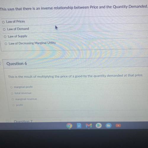 This says that there is an inverse relationship between Price and the Quantity Demanded

Answer 5