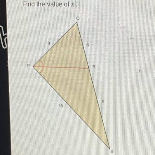 Find the value of x
X