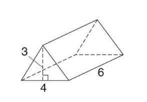 Find the surface area of the Triangular prism.
A = bh
A = 1/2(bh)