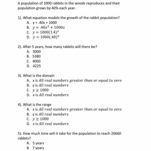Need help question 5 answers choice is C.8 years and D. 9 years