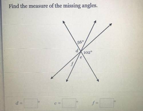 PLEASE ANSWER FOR BRAINLIEST FIND THE MEASURE OF THE MISSING ANGLES