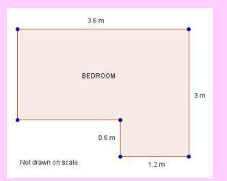 Linda plans to put in wall-to-wall carpet in her bedroom. She measures the dimensions of her bedroo