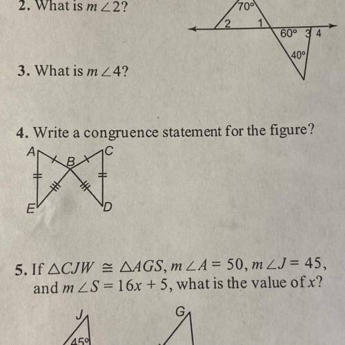 HELP MY GRADE DEPENDS ON THIS

Write the congruence statement for the figure
show work please