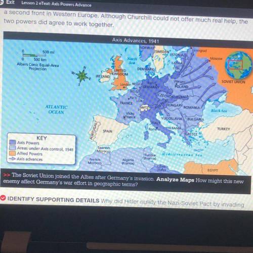 Based on the Advanced map, in 1941 was Operation Barbarossa succeeding or failing?