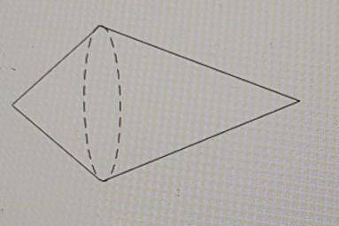 A solid shape is made by joining two cones.

Each cone has the same radius.One cone hasslant heigh