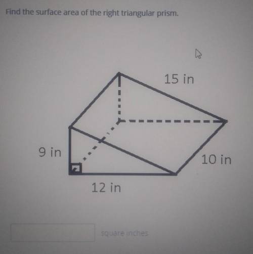 Find surface area of the right triangular prism. ​