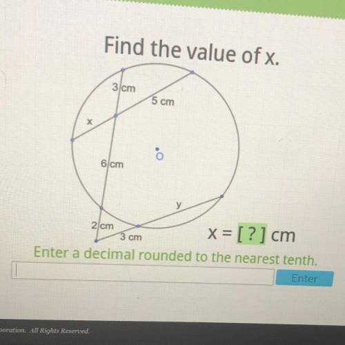 Find the value of x. Round to nearest tenth. Plz help!!
