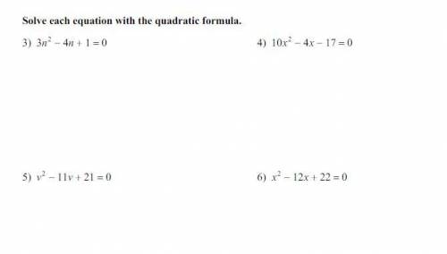 Help Please!
Quiz Solving with Square Roots and Quadratic Formula