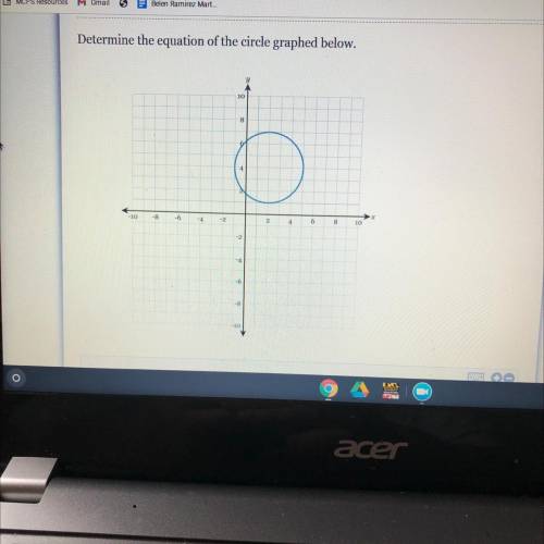 Determine the equation of the circle graphed below.
Please help, This is urgent