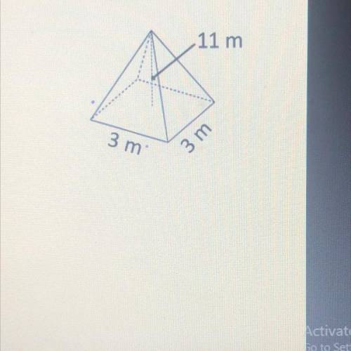 Please help!

Ashly makes a model of a square pyramid. A diagram
of the model is shown. What is th